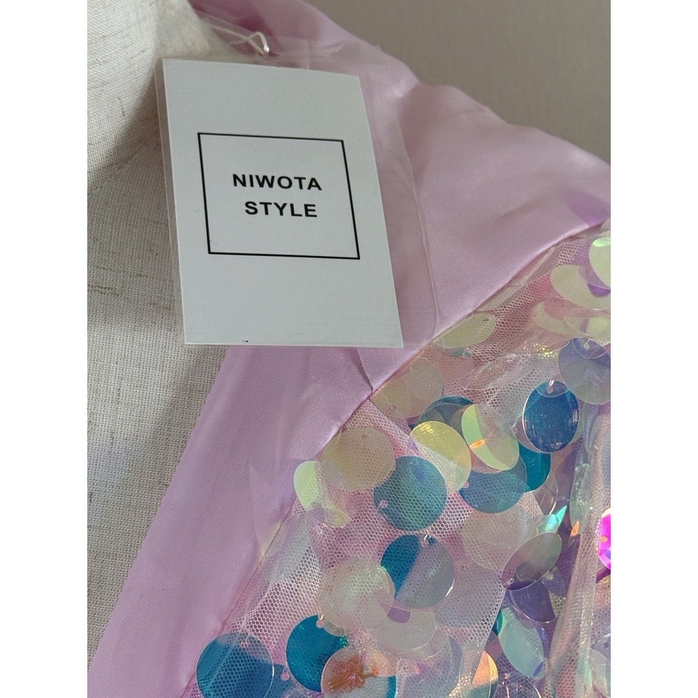 NWT Niwota LED Light Up Sequin Jacket Women L Pink Festival Halloween Rave - Picture 10 of 16